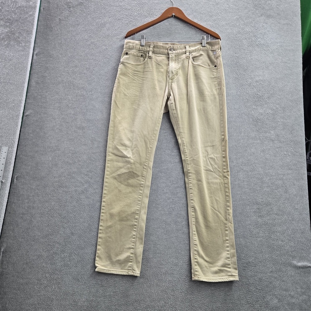 American‎ Eagle Outfitters Men Jeans 33/32 Beige Pants Khakis Twill 30" Inseam